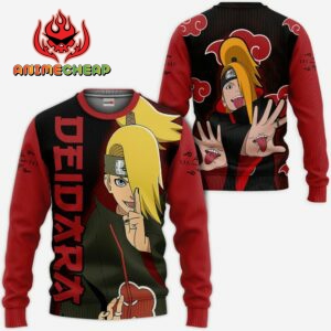 Akatsuki Deidara Hoodie Shirt Naruto Anime Zip Jacket 7