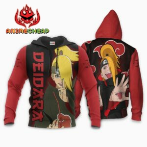 Akatsuki Deidara Hoodie Shirt Naruto Anime Zip Jacket 8