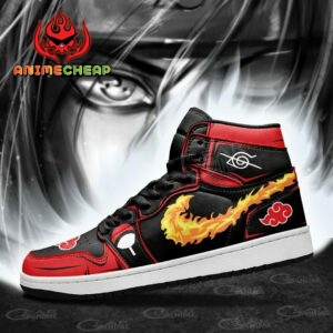 Akatsuki Itachi Shoes Custom Fire Katon no Jutsu Naruto Anime Sneakers 9