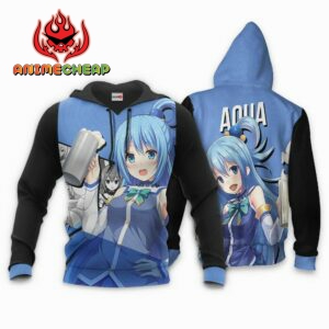 Aqua KonoSuba Hoodie Anime Jacket Shirt 8