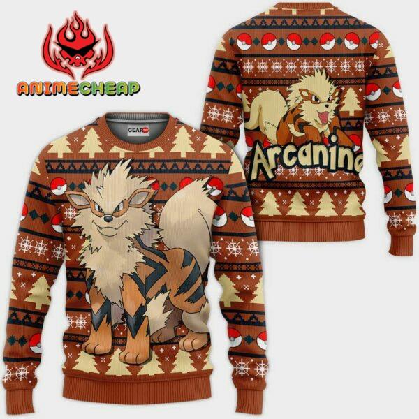 Arcanine Ugly Christmas Sweater Custom Anime Pokemon XS12 1