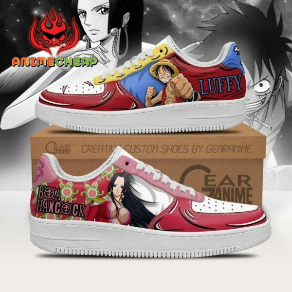 Boa Hancock And Luffy Air Shoes Custom Anime One Piece Sneakers 1