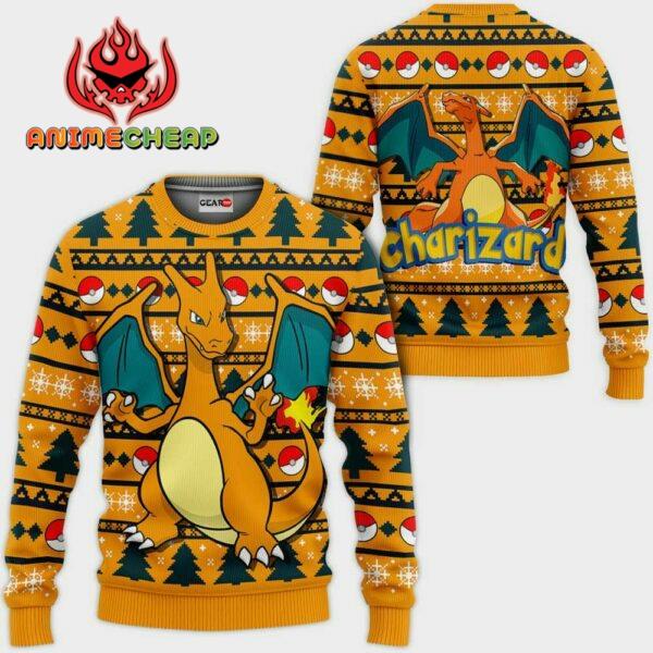 Charizard Ugly Christmas Sweater Custom Anime Pokemon XS12 1