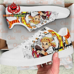 Demon Slayer Kyojuro Rengoku Skate Shoes Custom Anime Sneakers 5