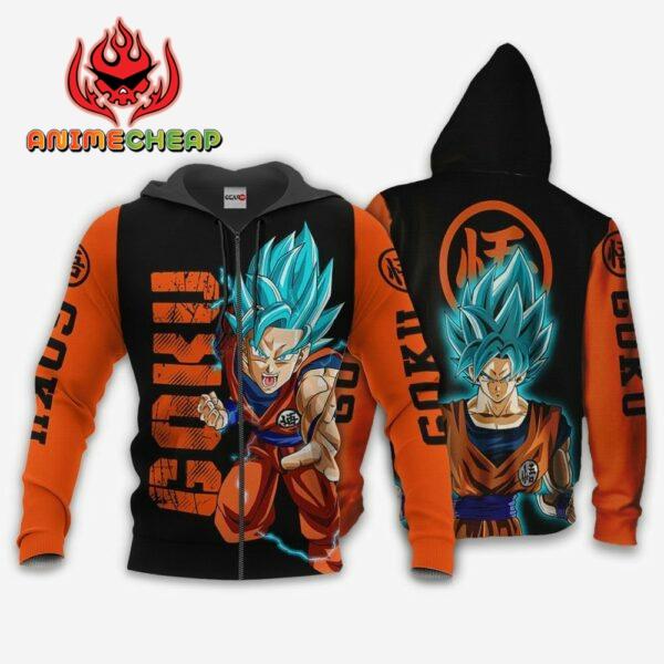 Dragon Ball Goku Blue Hoodie Custom DBZ Anime Shirts Jacket 1