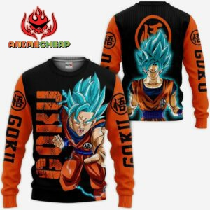 Dragon Ball Goku Blue Hoodie Custom DBZ Anime Shirts Jacket 7