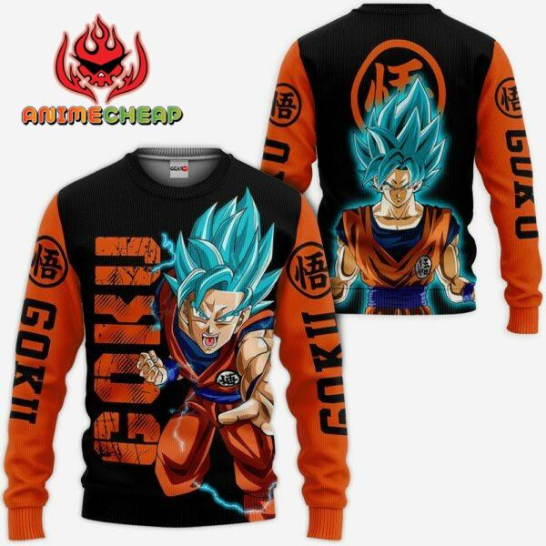 Dragon Ball Goku Blue Hoodie Custom DBZ Anime Shirts Jacket 2