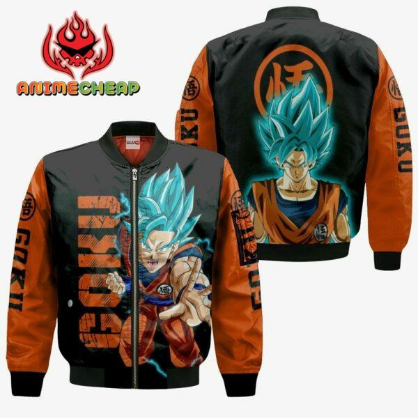 Dragon Ball Goku Blue Hoodie Custom DBZ Anime Shirts Jacket 4