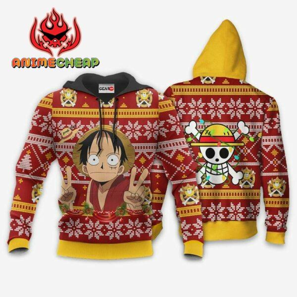 Funny Luffy Ugly Christmas Sweater Custom One Piece Anime XS12 3