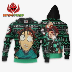 Funny Tanjiro Ugly Christmas Sweater Custom Anime Kimetsu XS12 7