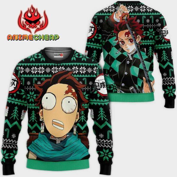 Funny Tanjiro Ugly Christmas Sweater Custom Anime Kimetsu XS12 1