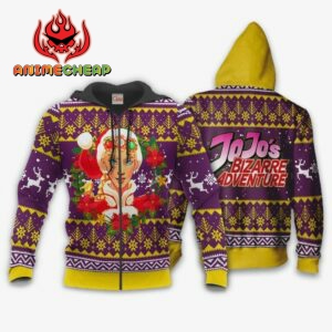 Giorno Giovanna Ugly Christmas Sweater jj's Anime Xmas Hoodie 6