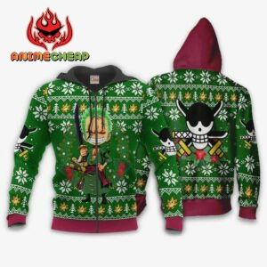 Happy Zoro Ugly Christmas Sweater One Piece Anime Xmas 6