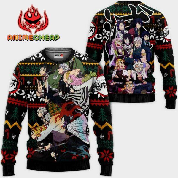 Hashira Team Ugly Christmas Sweater Custom Anime Kimetsu XS12 1