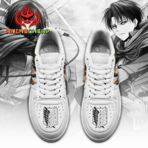 Levi and Mikasa Ackerman Sneakers AOT Custom Anime Shoes PT11 5
