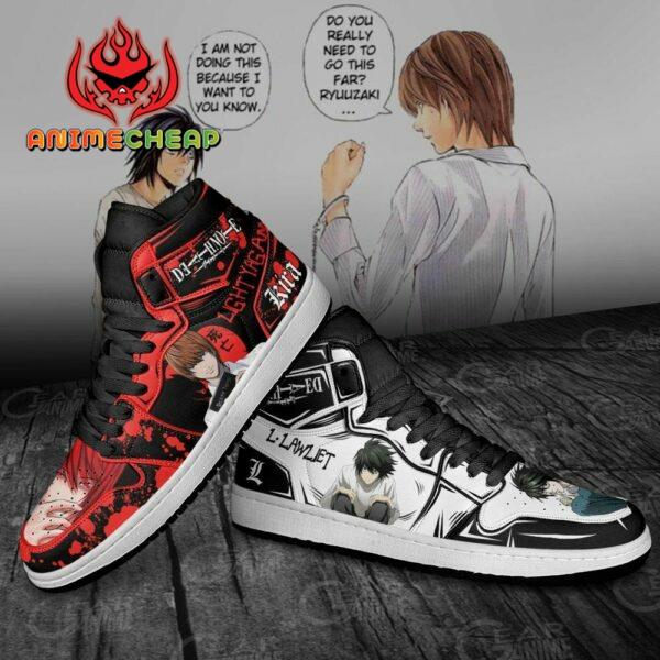 Light Yagami and L Lawliet Shoes Custom Death Note Anime Sneakers 4