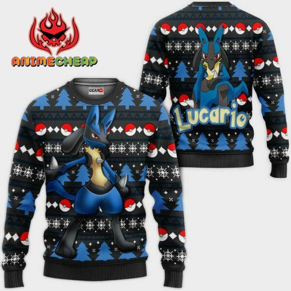 Lucario Ugly Christmas Sweater Custom Anime Pokemon XS12 1