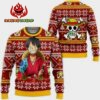 Luffy Ugly Christmas Sweater Custom Wano One Piece Anime XS12 10