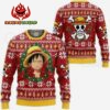 Luffy Ugly Christmas Sweater Funny Face One Piece Anime Xmas 14