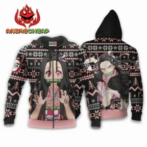 Nezuko Ugly Christmas Sweater Custom Anime Kimetsu XS12 6