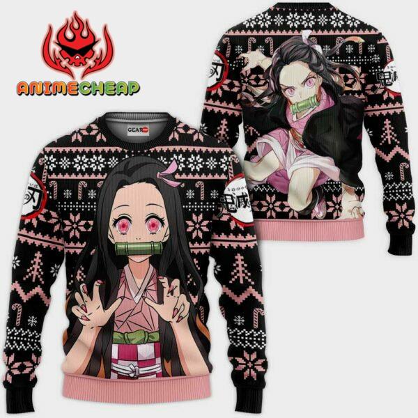 Nezuko Ugly Christmas Sweater Custom Anime Kimetsu XS12 1
