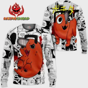 Pochita Hoodie Custom Manga Style Chainsaw Man Anime Jacket Shirt 7