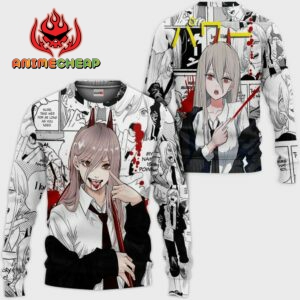 Power Blood Devil Hoodie Custom Manga Style Chainsaw Man Anime Jacket Shirt 7