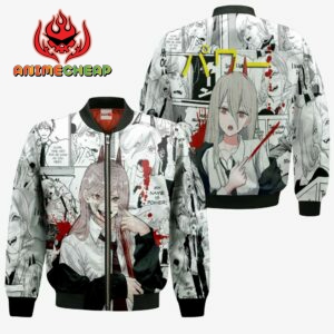 Power Blood Devil Hoodie Custom Manga Style Chainsaw Man Anime Jacket Shirt 9