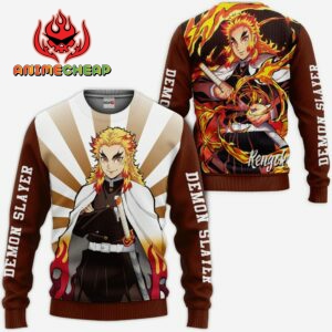Rengoku Hoodie Custom Kimetsu Anime Shirts Jacket 7