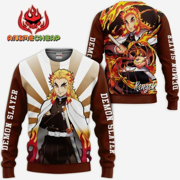 Rengoku Hoodie Custom Kimetsu Anime Shirts Jacket 2