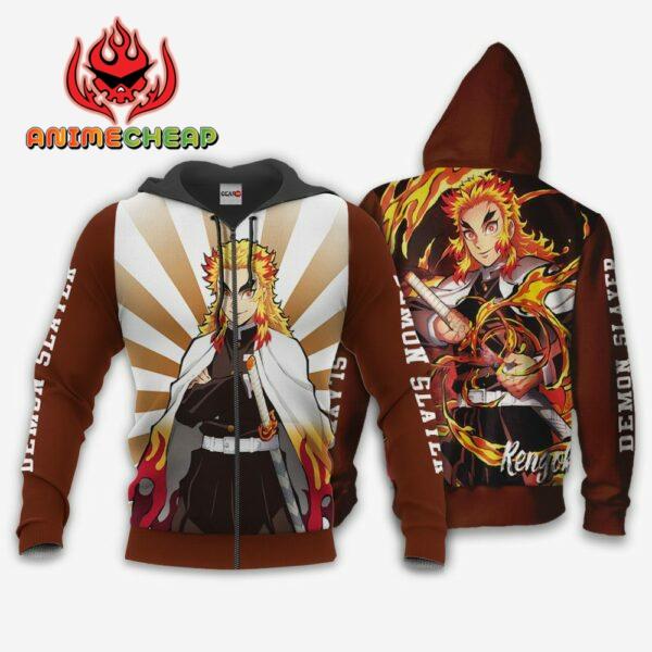 Rengoku Hoodie Custom Kimetsu Anime Shirts Jacket 1