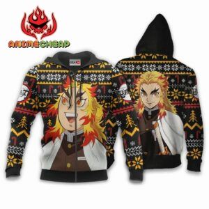 Rengoku Ugly Christmas Sweater Custom Anime Kimetsu XS12 6