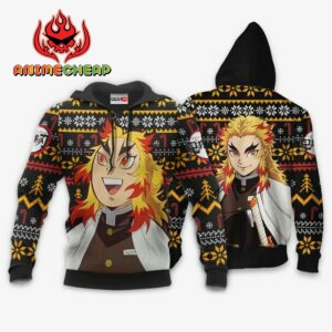 Rengoku Ugly Christmas Sweater Custom Anime Kimetsu XS12 7