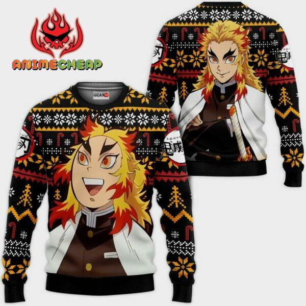 Rengoku Ugly Christmas Sweater Custom Anime Kimetsu XS12 1