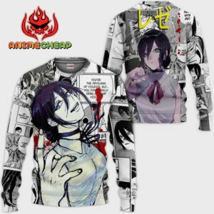 Reze Hoodie Custom Manga Style Chainsaw Man Anime Jacket Shirt 7