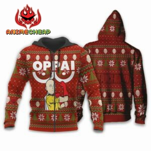 Saitama Oppai Ugly Christmas Sweater OPM Anime Xmas 8