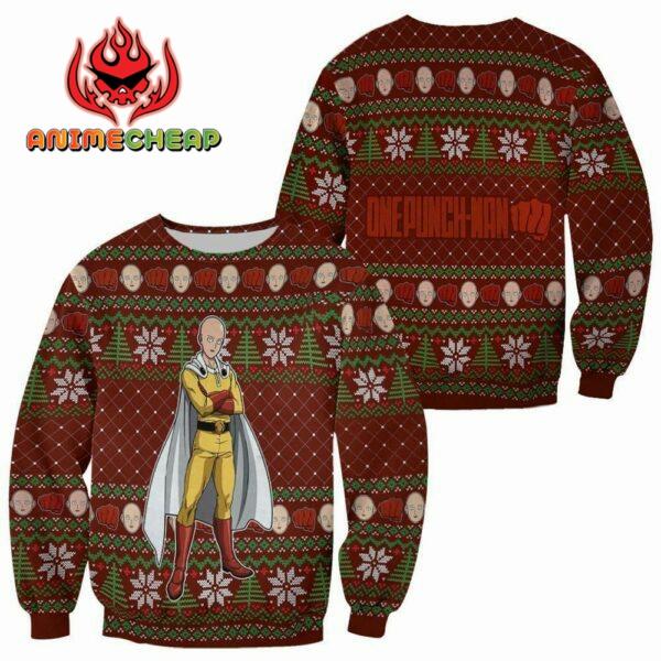 Saitama Ugly Christmas Sweater OPM Anime Xmas Gift 1