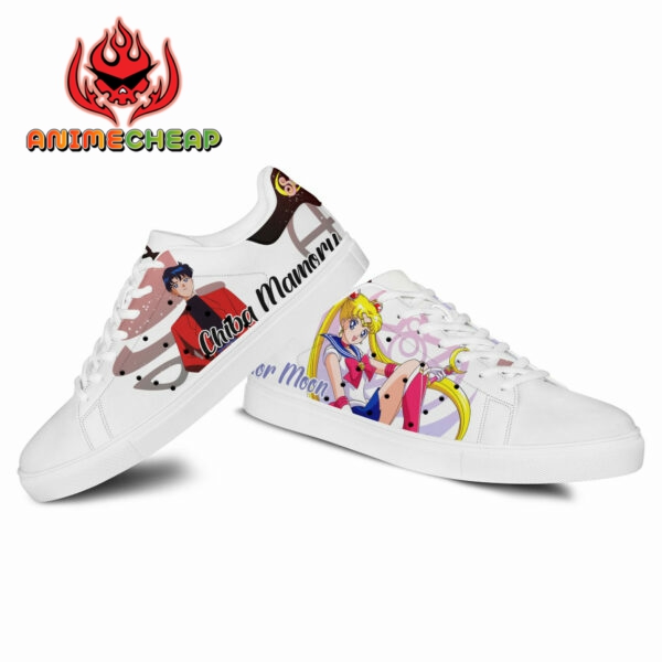 Usagi Tsukino Moon And Tuxedo Mask Skate Shoes Custom Sailor Anime Sneakers 3