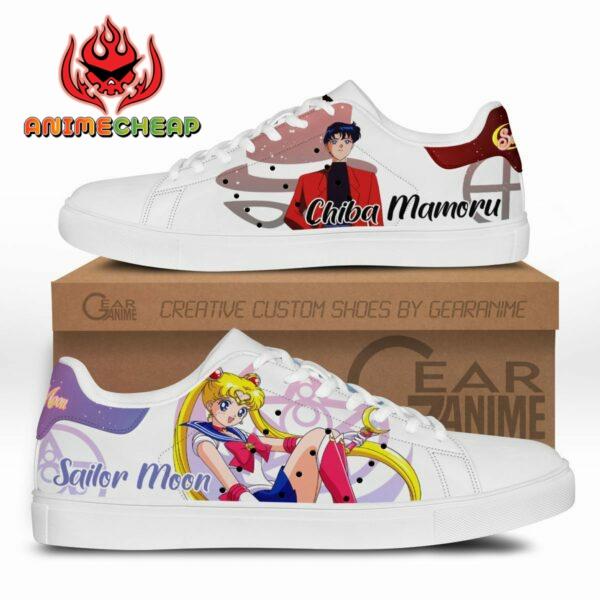 Usagi Tsukino Moon And Tuxedo Mask Skate Shoes Custom Sailor Anime Sneakers 1