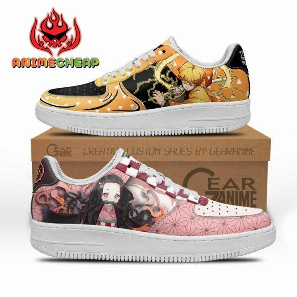 Zenitsu and Nezuko Air Shoes Custom Anime Demon Slayer Sneakers 1