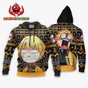 Zenitsu Ugly Christmas Sweater Custom Anime Kimetsu XS12 For Fan 7