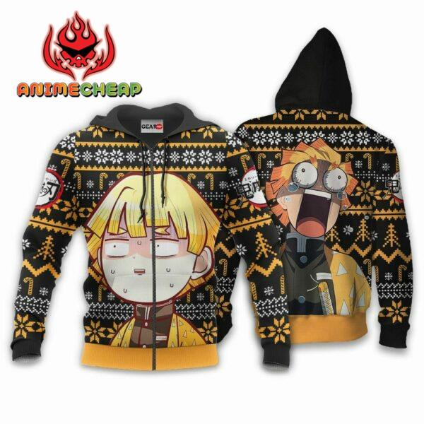 Zenitsu Ugly Christmas Sweater Custom Anime Kimetsu XS12 For Fan 2