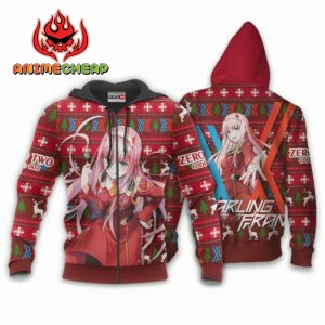 Zero Two Code 002 Ugly Christmas Sweater Custom Anime Darling In The Franxx XS12 6