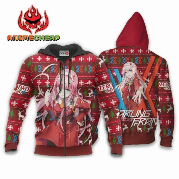 Zero Two Code 002 Ugly Christmas Sweater Custom Anime Darling In The Franxx XS12 2