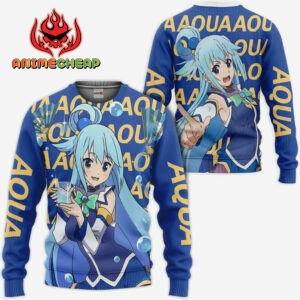 Aqua Hoodie KonoSuba Custom Anime Merch Clothes 7