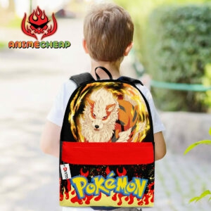Arcanine Backpack Custom Pokemon Anime Bag Flame Style for Otaku 5
