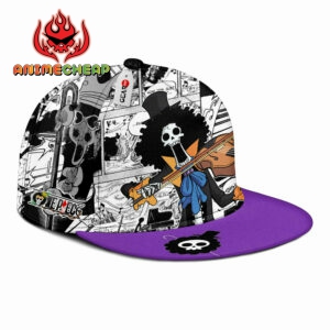 Brook Snapback Hat Custom One Piece Anime Hat Mix Manga 5