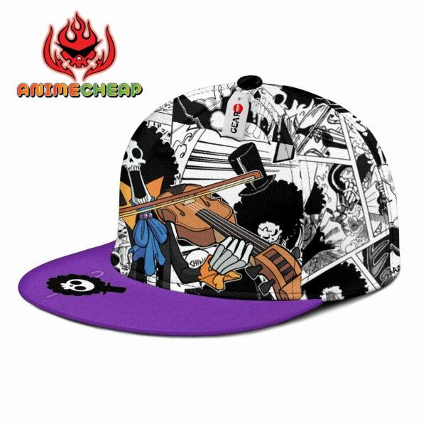 Brook Snapback Hat Custom One Piece Anime Hat Mix Manga 3