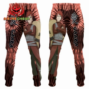 Gaara Joggers Custom Anime Sweatpants Tie Dye Style Merch 6