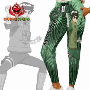 Rock Lee Joggers Custom Anime Sweatpants Tie Dye Style Merch 5